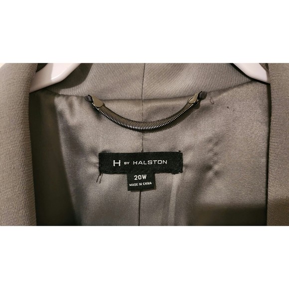 H by Halston Womens Open Front Blazer Jacket 20W Gray Stretch-Sleeve Washable - Picture 6 of 10